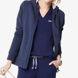 NWT FIGS Essential Hoodie Heather Navy XS
